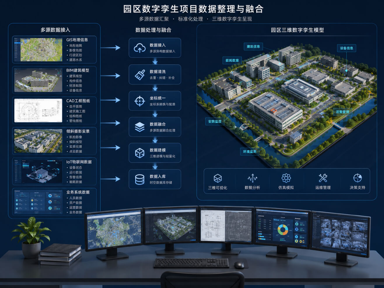 【场景篇】园区数字孪生项目怎么落地?从三维建模到数据联动的完整流程